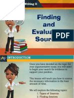 Finding Evaluating Sources