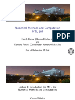 Numerical Methods and Computation MTL 107