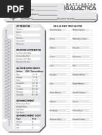 Battlestar Galactica Character Sheet