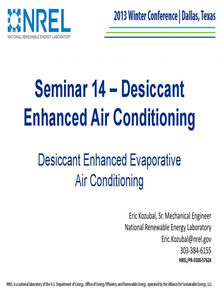 Desiccant Enhanced Evaporative Air Conditioning PDF Air
