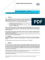 Water Resisting (Waterproofing) Admixtures: Admixture Sheet - ATS 6