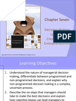 Chapter Seven: Decision Making, Learning, Creativity, and Entrepreneurship