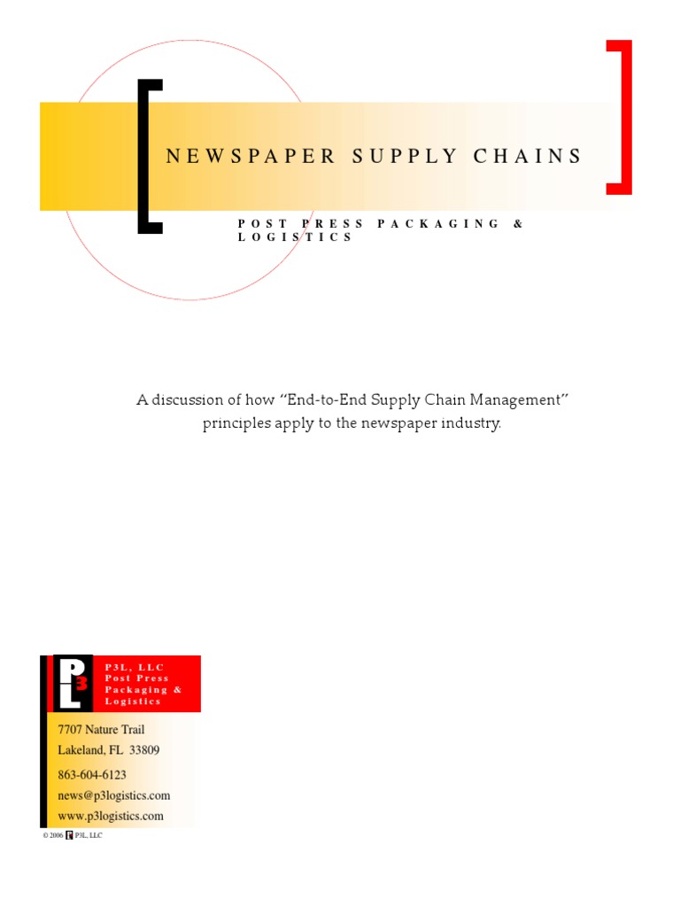 P3L Newspaper Supply Chains PDF Supply Chain Newspapers