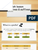 English Lesson Prefixes & Suffixes