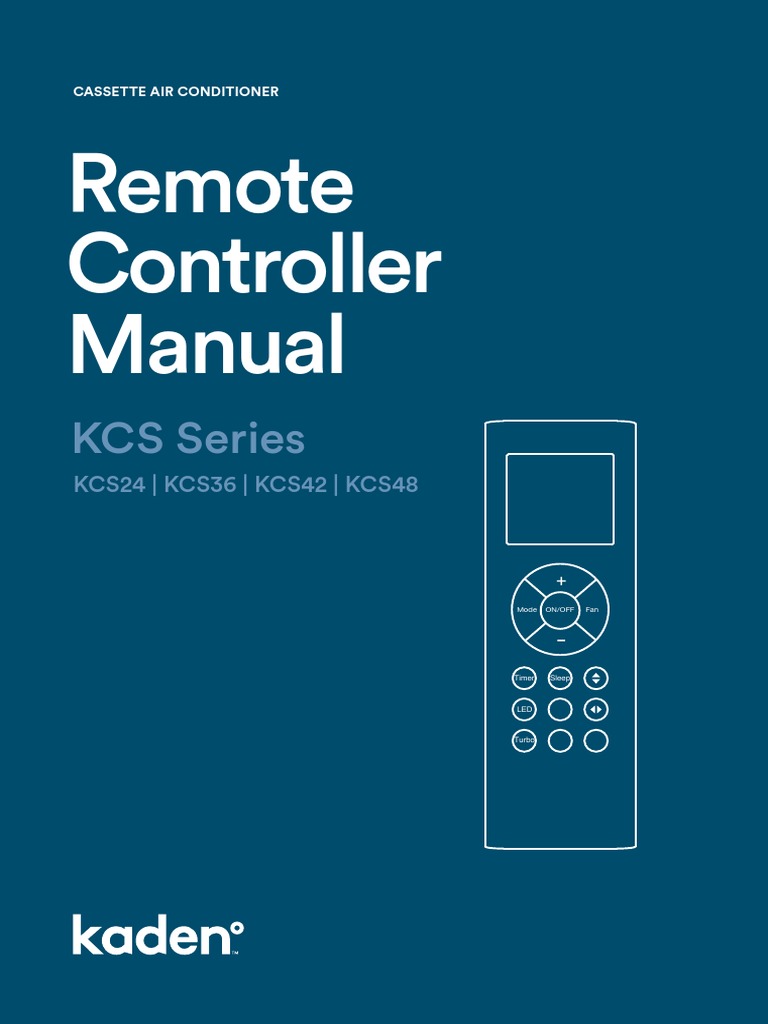 User Manual Kaden Cassette Air Conditioner Remote PDF Air