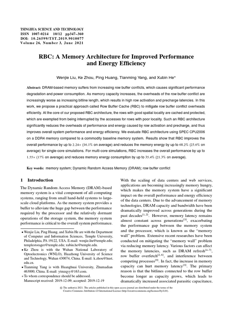 RBC A Memory Architecture For Improved Performance and Energy ...