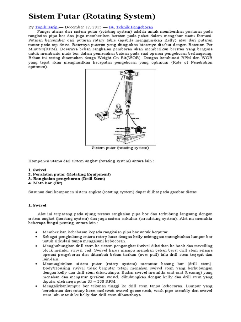 Mesin Bor Sistem Putar Pdf