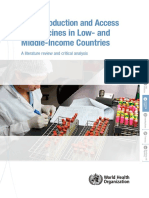 Local Production and Access To Medicines in Low-And Middle-Income Countries