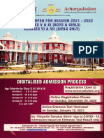 Admission Open For 2021-22