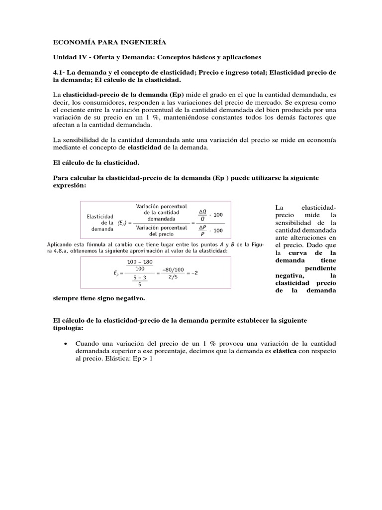 Elasticidad en Oferta y Demanda | PDF | Elasticidad (economía) | Oferta ...