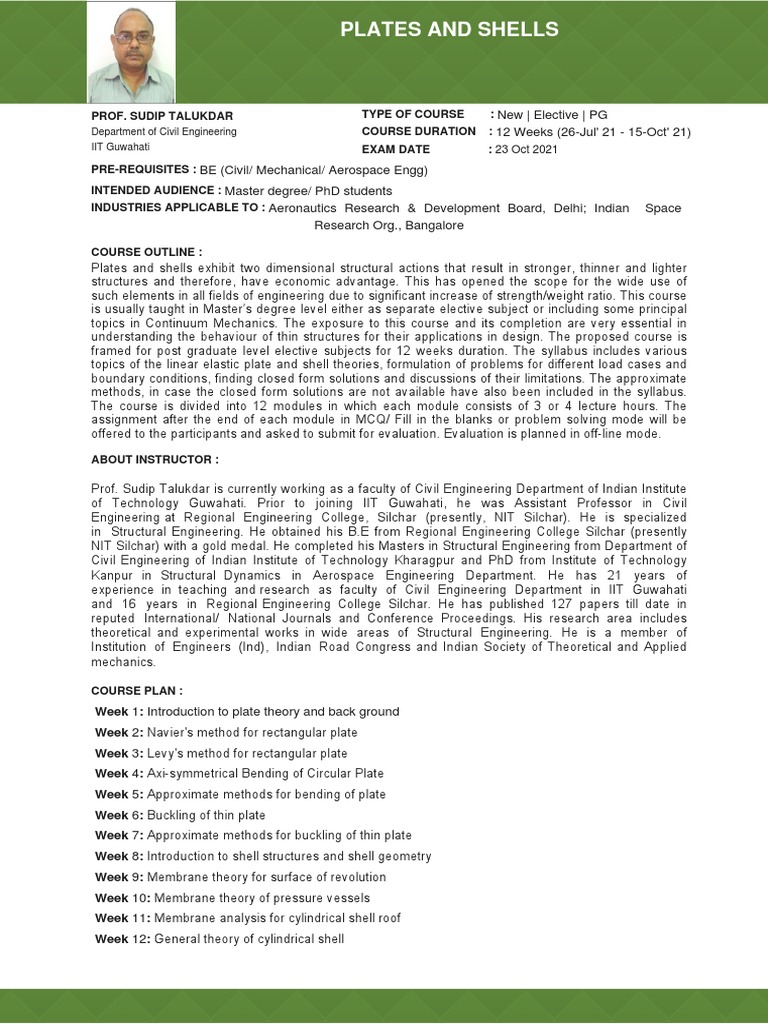 Plates and Shells | PDF | Engineering | Structural Engineering