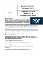 Economics OF SEA Transport & International Trade: Xaminer S Eport Ovember