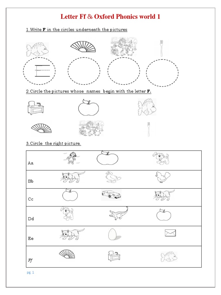 Letter FF: & Oxford Phonics World 1 | PDF