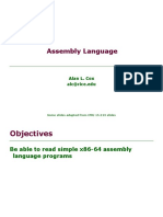 Assembly Language: Alan L. Cox Alc@rice - Edu