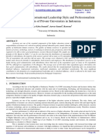 Description of Transformational Leadership Style and Professionalism of Lecturers of Private Universities in Indonesia