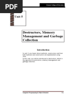 Unit 5: Destructors, Memory Management and Garbage Collection