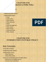 Key Concepts: Chapter One Introduction To Public Policy