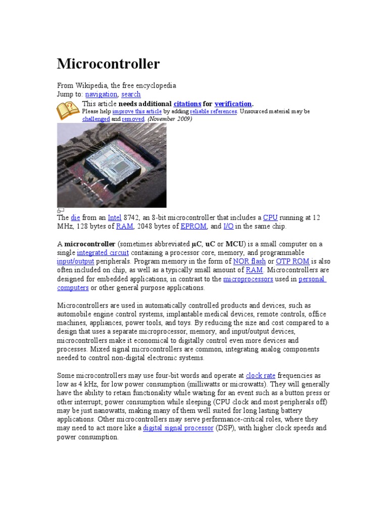 Microcontroller | PDF | Integrated Circuit | Microcontroller