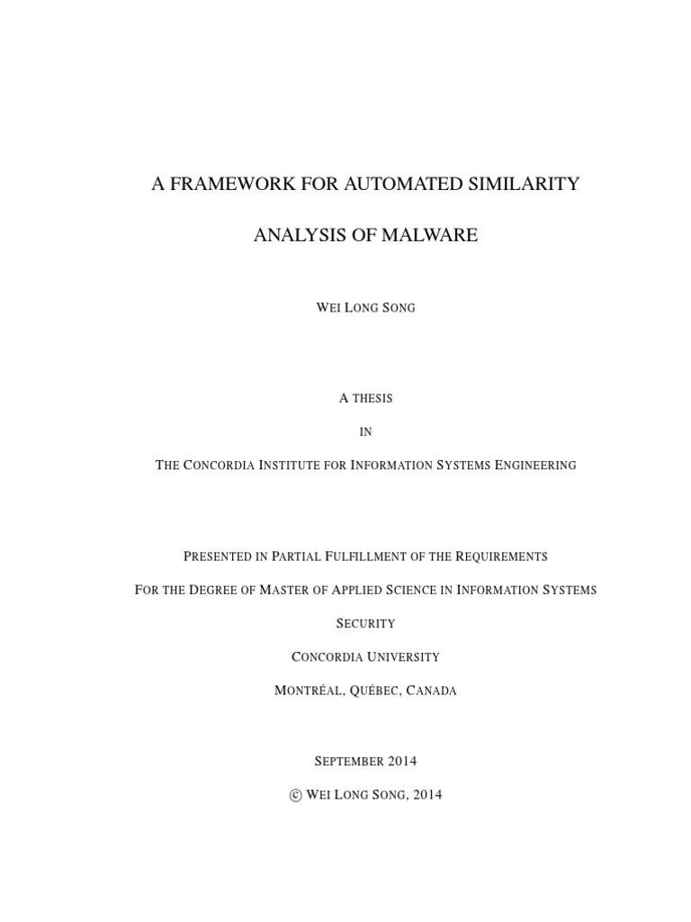 A Framework For Automated Similarity Analysis of Malware | PDF ...