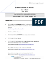 Cronograma 13er encuentro virtual 12va. cohorte septiembre2021