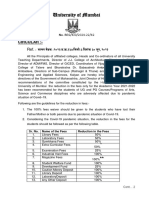 Fee Reduction Circular