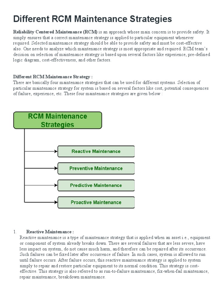 Maintenance Strategies | PDF | Evaluation | Business Process