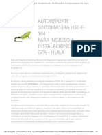 Autoreporte Sintomas Ira Hse-F-184 para Ingreso A Instalaciones Ecp-Gpa - Huila 13 09 2021