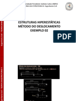 ESTRUTURAS HIPERESTÁTICAS - MÉTODO DO DESLOCAMENTO- EXEMPLO 02