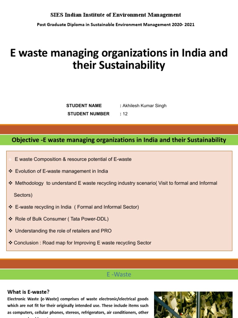 E Waste Management - India | PDF | Electronic Waste | Recycling
