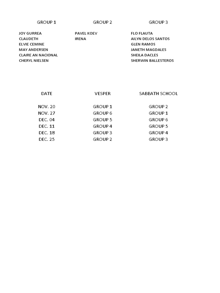 SCHEDULE | PDF