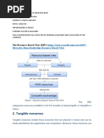 Tangible Resources: The Resource-Based View (RBV)