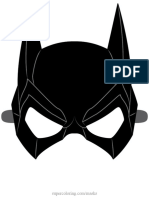 Batgirl Mask Colored Template Paper Craft