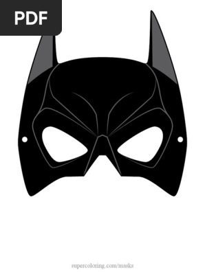 Batman Mask Colored Template Paper Craft