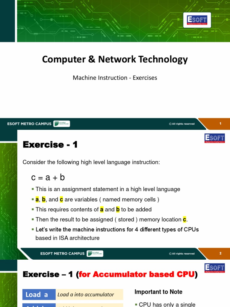 CPU Instruction Exercises and Examples | PDF | Central Processing Unit ...
