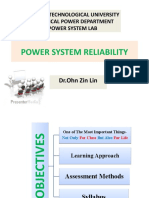 Power System Reliability: Yangon Technological University Electrical Power Department Power System Lab