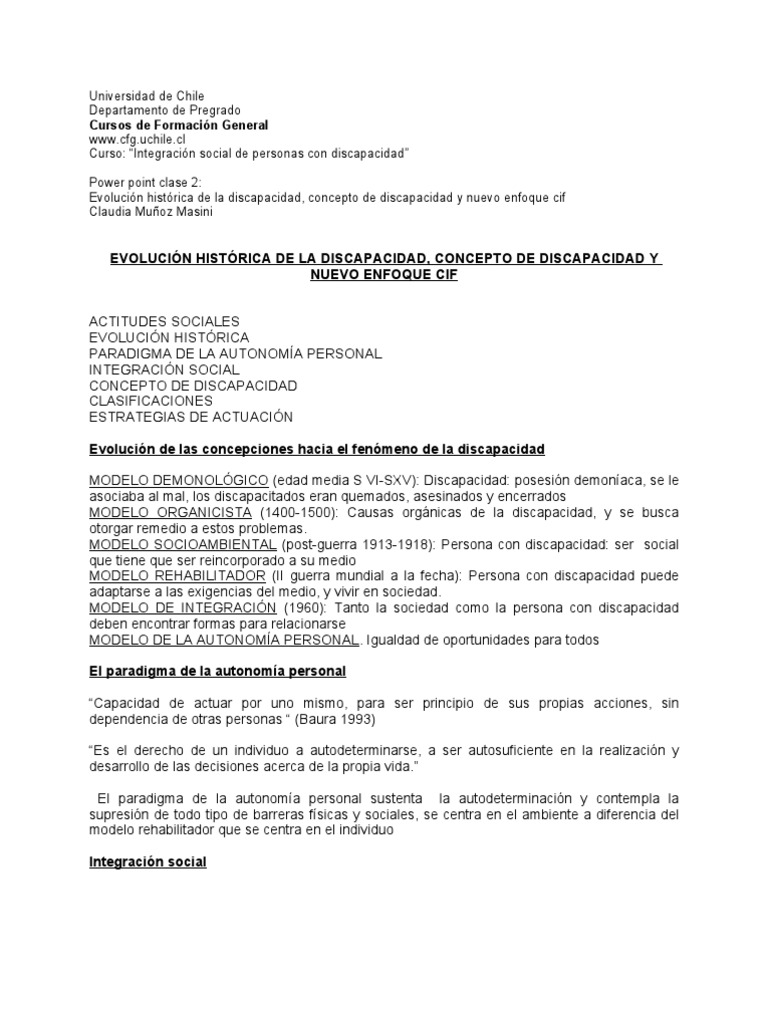 Evolución y Enfoques de la Discapacidad | PDF | Invalidez | Sicología