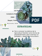 Estrategias para El Fortalecimiento y Práctica de La Agricultura Familiar Como Forma de Emprendimiento para Contribuir Al Bienestar y Desarrollo Comunitario.