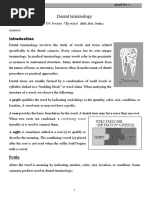 Dental Terminology Basics | PDF | Medical Specialties | Mouth