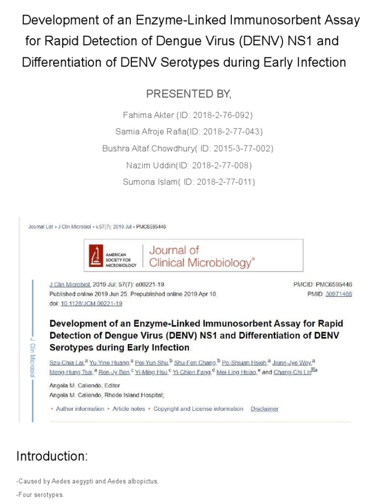 Development of An Enzyme-Linked Immunosorbent Assay For Rapid Detection ...