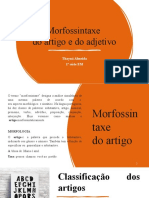 Morfossintaxe Do Artigo e Do Adjetivo