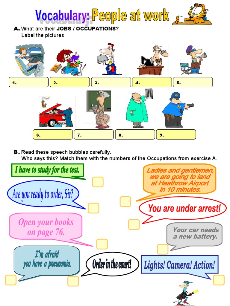 A. What Are Their JOBS / OCCUPATIONS? Label The Pictures | PDF