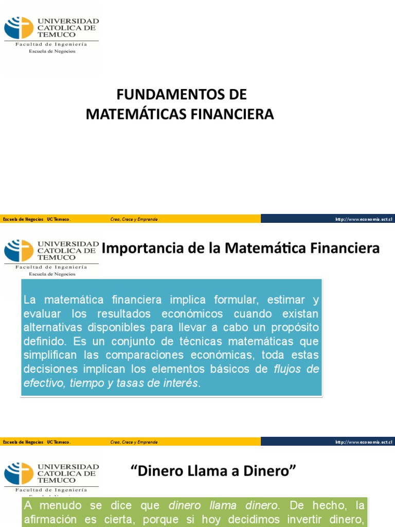 Fundamentos de Matemáticas Financieras | PDF | Interés | Finanzas ...