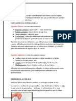 Tipos de quemaduras y primeros auxilios