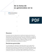 Análisis de La Toma de Decisiones Gerenciales en La Empresa