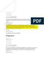 Examen de preguntas y respuestas sobre marketing y gestión comercial