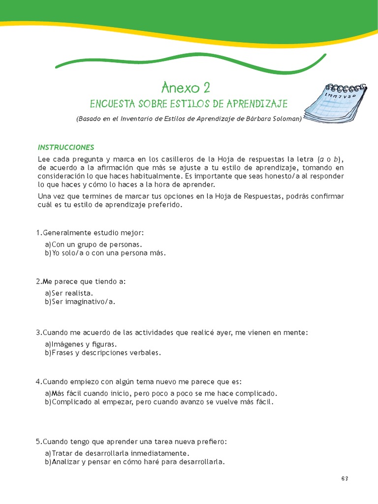 Encuesta de Estilos de Aprendizaje | PDF | Memoria | Aprendizaje
