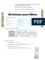 Ficha Divisiones para Ni+ Os para Tercero de Primaria