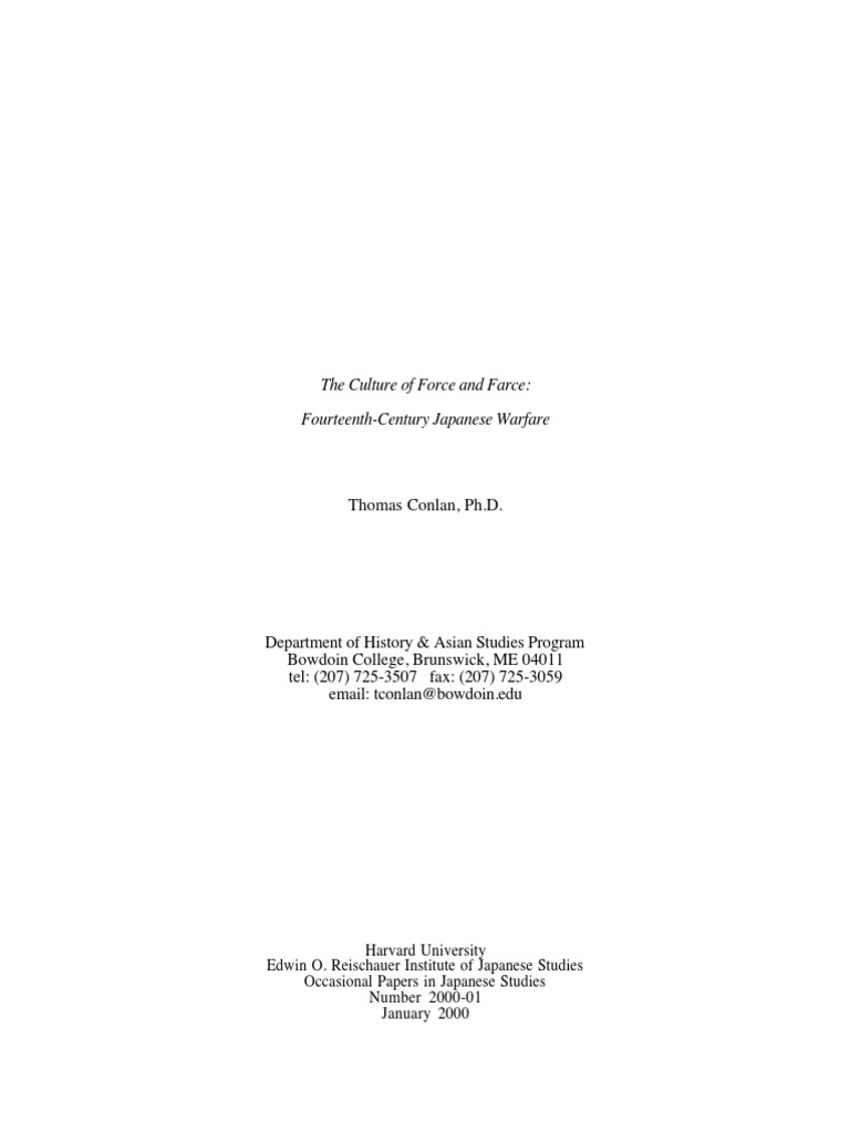Thomas Conlan - The Culture of Force & Farce, 14th Century Japanese ...