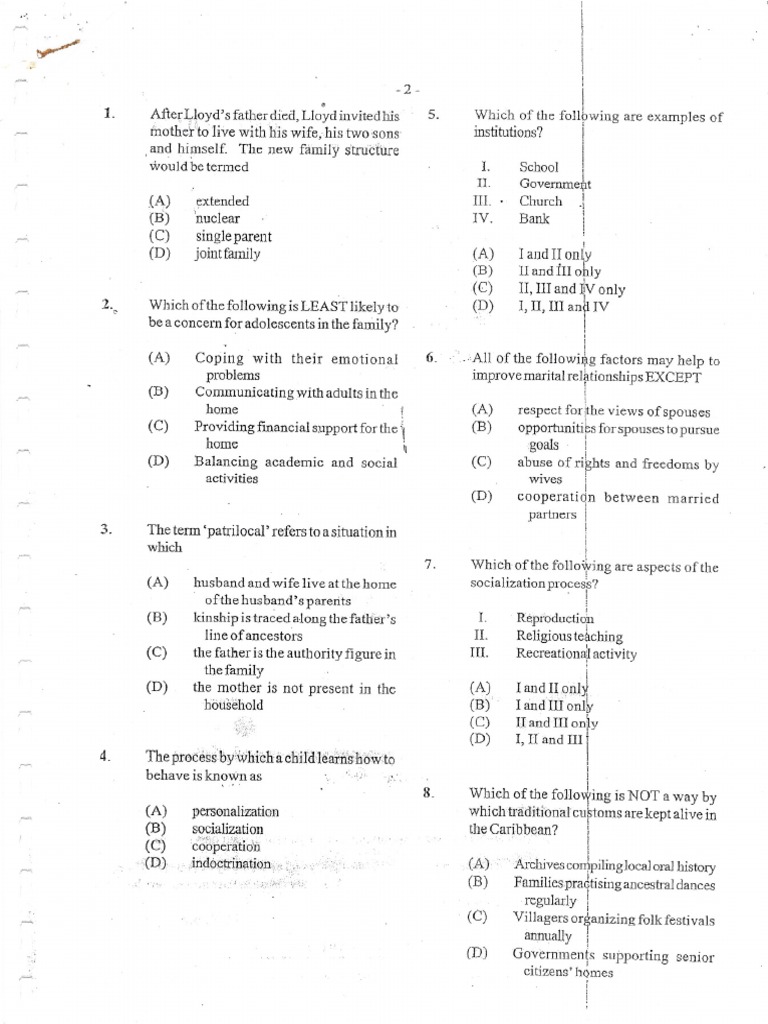 2010 CSEC Social Studies PDF