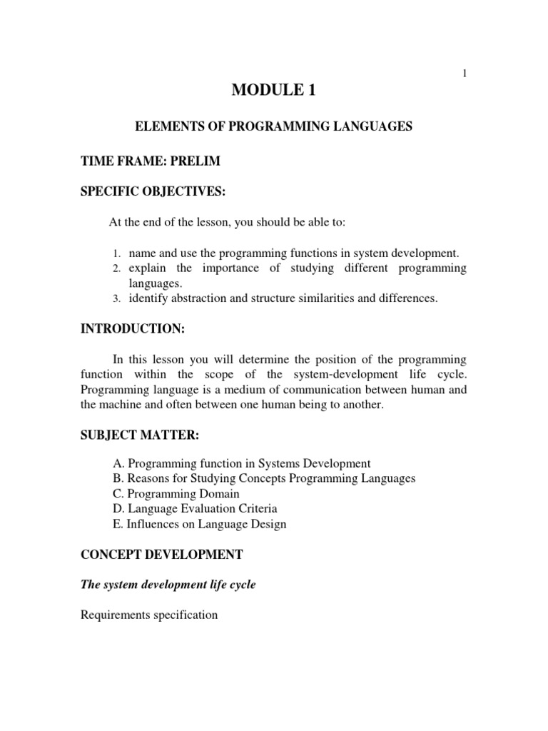 Topic 1. Overview of Programming Languages | PDF | Computer Programming ...